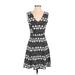 H&M Casual Dress - A-Line V Neck Sleeveless: Black Dresses - Women's Size Small