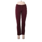 a.n.a. A New Approach Khaki Pant Straight Leg Boyfriend: Burgundy Print Bottoms - Women's Size 6