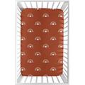 Boho Rainbow Rust & White Fitted Mini Crib Sheet By Sweet Jojo Designs in Red | 38 H x 24 W x 5 D in | Wayfair MiniSheet-Rainbow-RU-WH