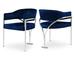 Meridian Furniture USA Madelyn Velvet Dining Chair Upholstered/Velvet in Gray/Blue | 30 H x 23.5 W x 22 D in | Wayfair 554Navy-C