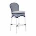 Summer Classics Savoy 30” Patio Bar Stool w/ Cushion in White/Blue | 45 H x 19.25 W x 20.75 D in | Wayfair 3343109+C3086101W6101