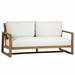 Summer Classics Avondale Teak 69.5" Wide Outdoor Loveseat w/ Cushions Sunbrella® Included in Brown/White | 32.5 H x 69.5 W x 36.75 D in | Wayfair