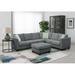 Gray/Brown Sectional - Latitude Run® Khristina 112" Wide Right Hand Facing Sofa & Chaise w/ Ottoman Polyester | 33 H x 112 W x 86.9 D in | Wayfair