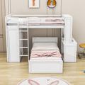 Harriet Bee Gabrielah Twin Size 2 Drawer Loft Bed w/ a Stand Alone Bed, Desk & Wardrobe in White | 65 H x 78 W x 87 D in | Wayfair