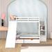 Gelya Twin over Full 2 Drawer Standard Bunk Bed w/ Shelves by Harriet Bee Wood in White | 61.4 H x 57.6 W x 96.8 D in | Wayfair