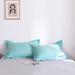 Eider & Ivory™ Mokena Microfiber Lumbar Rectangular Pillow Cover Microfiber in White/Blue | 20 H x 36 W x 2 D in | Wayfair