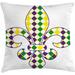 The Holiday Aisle® Throw Pillow Cushion Cover, Decorative Square Accent Pillow Case._Square_Purple/Yellow Polyester | 20 H x 20 W x 2 D in | Wayfair