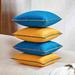 Everly Quinn Onesto Throw Pillow Covers Decoraive Pillows Cushion Covers Throw Velvet in Blue/Yellow | 18 H x 18 W x 2 D in | Wayfair