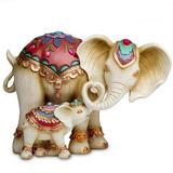 The Hamilton Collection Trunks of Love Mother and Child Elephant Statue Decor Figurine Set with Swarovski Crystals 8.5 -inches