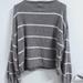 American Eagle Outfitters Tops | American Eagle Grey White Stripe Sweatshirt | Color: Gray/White | Size: L