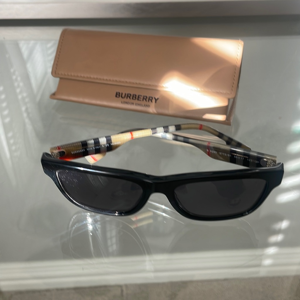 Burberry Accessories | Burberry Geometric Shaped Size 56/17/145 Polarized Sunglasses Never Worn | Color: Black | Size: 56/17/145