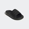 Badesandale ADIDAS ORIGINALS "AYOON ADILETTE", Gr. 44,5, schwarz-weiß (core schwarz, cloud weiß, core schwarz), Synthetik, sportlich, Schuhe