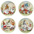 Certified International Garden Gnomes Set Of 4 Dinner Plate 11" 4 Asst Ceramic/Earthenware/Stoneware in Brown/Green/Red | 11 W in | Wayfair 29075