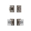 Grandeur Carre Square Rosette Complete Entry Set w/ Single Cylinder Deadbolt and Carre Crystal Knob in Gray | 2.95 H x 2.44 W x 0.7 D in | Wayfair