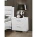 Latitude Run® Khya 2 - Drawer Nightstand in White Wood in Brown/White | 22.5 H x 23.25 W x 15.25 D in | Wayfair 3D2A305B5A7D47C6B92C00265CD4FE6A