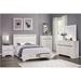 Hokku Designs Olmsted Wood Platform Bedroom Set Queen 6 Piece: Bed, Dresser, Mirror, 2 Nightstands, Chest Upholstered in White | Wayfair