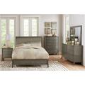 Red Barrel Studio® Faux Upholstered Panel Bedroom Set King 4 Piece: Bed, Dresser, Mirror, Nightstand Upholstered in Gray | Wayfair