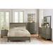 Red Barrel Studio® Faux Upholstered Panel Bedroom Set King 4 Piece: Bed, Dresser, Mirror, Nightstand Upholstered in Gray | Wayfair