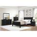 Charlton Home® Cathaline Panel Bedroom Set Queen 3 Piece: Bed, 2 Nightstands Wood in Black | 60 H x 68 W x 88.5 D in | Wayfair