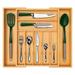 Rebrilliant Lavernon 17.5" H x 13.5" W x 2.5" D Flatware & Kitchen Utensils Drawer Organizer Bamboo in Brown | 17.5 H x 13.5 W x 2.5 D in | Wayfair
