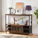 Bar Cbinet Sideboard with Wine Shelf and Wheels