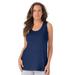 Plus Size Women's Knit Sleep Tank by Dreams & Co. in Evening Blue (Size L)