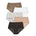 Plus Size Women's Cotton Brief 5-Pack by Comfort Choice in Animal Print Pack (Size 13) Underwear