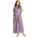 Plus Size Women's Long Seersucker Lounger by Only Necessities in Multi Madras Plaid (Size 1X)