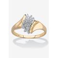 Women's Gold & Sterling Silver Diamond Cluster Ring by PalmBeach Jewelry in Gold (Size 6)