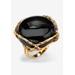 Women's Gold-Plated Onyx Ring by PalmBeach Jewelry in Gold (Size 6)