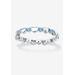 Women's Simulated Birthstone Heart Eternity Ring by PalmBeach Jewelry in March (Size 5)