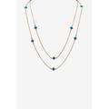Women's Gold Tone Endless 48" Necklace with Princess Cut Birthstone by PalmBeach Jewelry in September