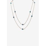 Women's Gold Tone Endless 48" Necklace with Princess Cut Birthstone by PalmBeach Jewelry in September