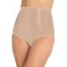 Plus Size Women's High-Waisted Power Mesh Firm Control Shaping Brief by Secret Solutions in Nude (Size L) Shapewear
