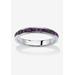 Women's Sterling Silver Simulated Birthstone Stackable Eternity Ring by PalmBeach Jewelry in February (Size 9)
