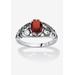 Women's Sterling Silver Swirl Simulated Birthstone Ring by PalmBeach Jewelry in January (Size 5)
