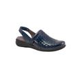 Wide Width Women's Salina Woven Mules by SoftWalk® in Navy Denim (Size 10 W)