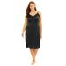Plus Size Women's Double Skirted Full Slip by Comfort Choice in Black (Size 38/40)