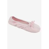 Women's Stretch Satin Ballerina Slippers by MUK LUKS in Pink (Size MEDIUM)