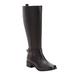 Women's The Donna Wide Calf Leather Boot by Comfortview in Black (Size 7 1/2 M)