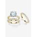 Women's Gold Plated 3-Piece Cubic Zirconia Bridal Ring Set by PalmBeach Jewelry in Cubic Zirconia (Size 10)