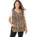 Plus Size Women's Snap-Front Apron by Only Necessities in Classic Leopard (Size 22/24)