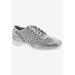 Wide Width Women's Sealed Slip On Sneaker by Ros Hommerson in White Silver Leather (Size 8 1/2 W)