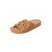 Extra Wide Width Women's The Summer Slip On Footbed Sandal by Comfortview in Tan (Size 9 1/2 WW)
