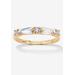 Women's Gold Over Sterling Silver Round Wedding Band Ring Cubic Zirconia by PalmBeach Jewelry in Cubic Zirconia (Size 6)