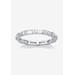 Women's Sterling Silver Simulated Birthstone Eternity Ring by PalmBeach Jewelry in April (Size 7)