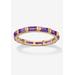 Women's Yellow Gold-Plated Birthstone Baguette Eternity Ring by PalmBeach Jewelry in February (Size 8)