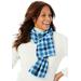 Women's Microfleece Scarf by Accessories For All in Ice Blue Plaid