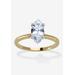 Women's 2.0 Tcw Marquise Cubic Zirconia 18K Gold-Plated Solitaire Engagement Ring by PalmBeach Jewelry in Cubic Zirconia (Size 9)