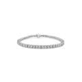 Women's Sterling Silver Diamond Square Frame Miracleset Tennis Bracelet 7" by Haus of Brilliance in White